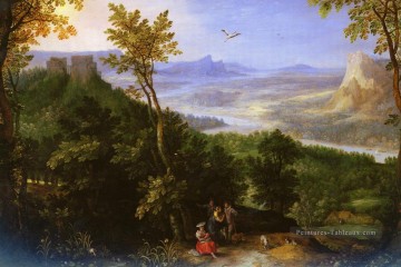  paysage - Un vaste paysage avec des figures flamandes Jan Brueghel l’Ancien